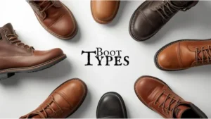Flat lay of different types of work boots, including steel toe, composite, waterproof, and sneaker-style.
