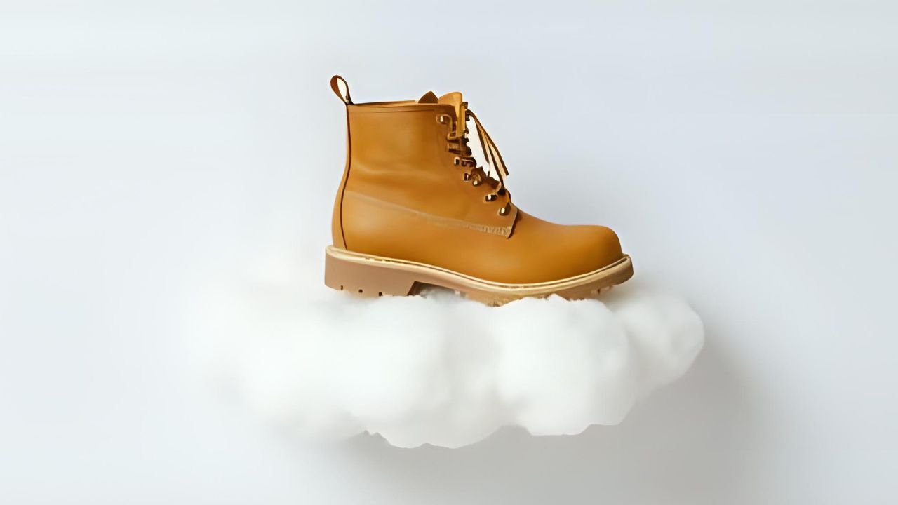 Work boots designed for plantar fasciitis relief with cushioned heels and arch support