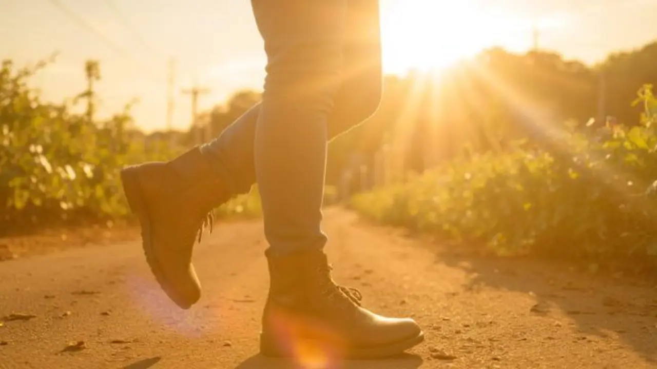 work boots being checked for squeaking and friction issues